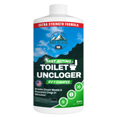 Extra Strength RV Black Tank Uncloger – Fast-Acting Toilet Treatment for Sludge, Waste & Pyramid Plugs – Septic Safe, Made in USA (32 oz)