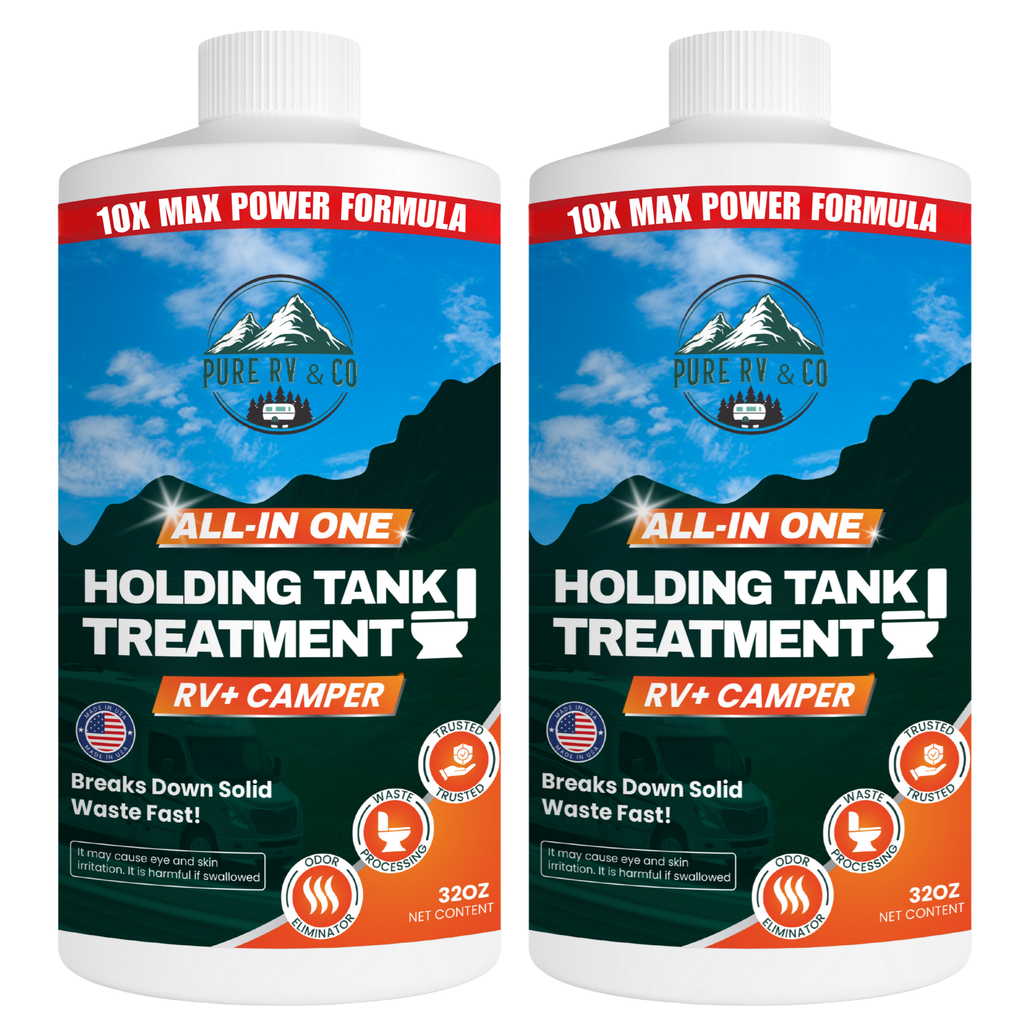 High-Performance RV Black Tank Treatment | Extra-Strength Waste & Odor Eliminator with Sensor Reset | Septic-Safe – 32 Doses (32 oz) - Pure RV & Co