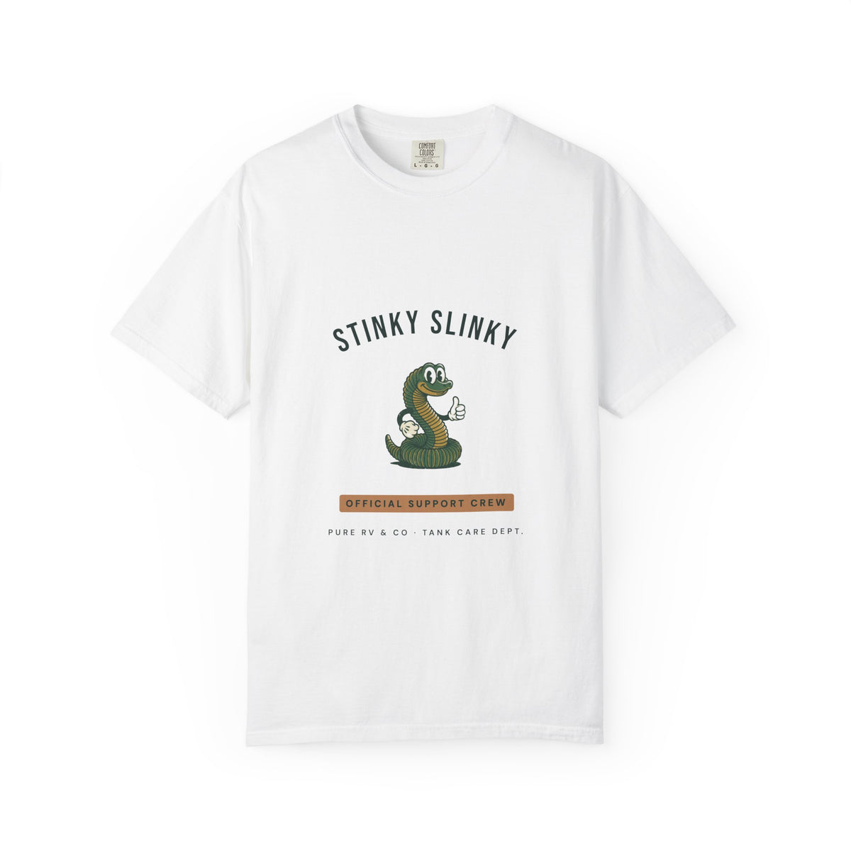 Stinky Slinky Official Support Crew Tee | RV Camping Shirt