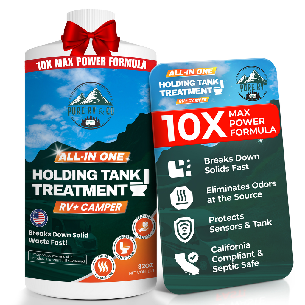 High-Performance RV Black Tank Treatment | Extra-Strength Waste & Odor Eliminator with Sensor Reset | Septic-Safe – 32 Doses (32 oz) - Pure RV & Co