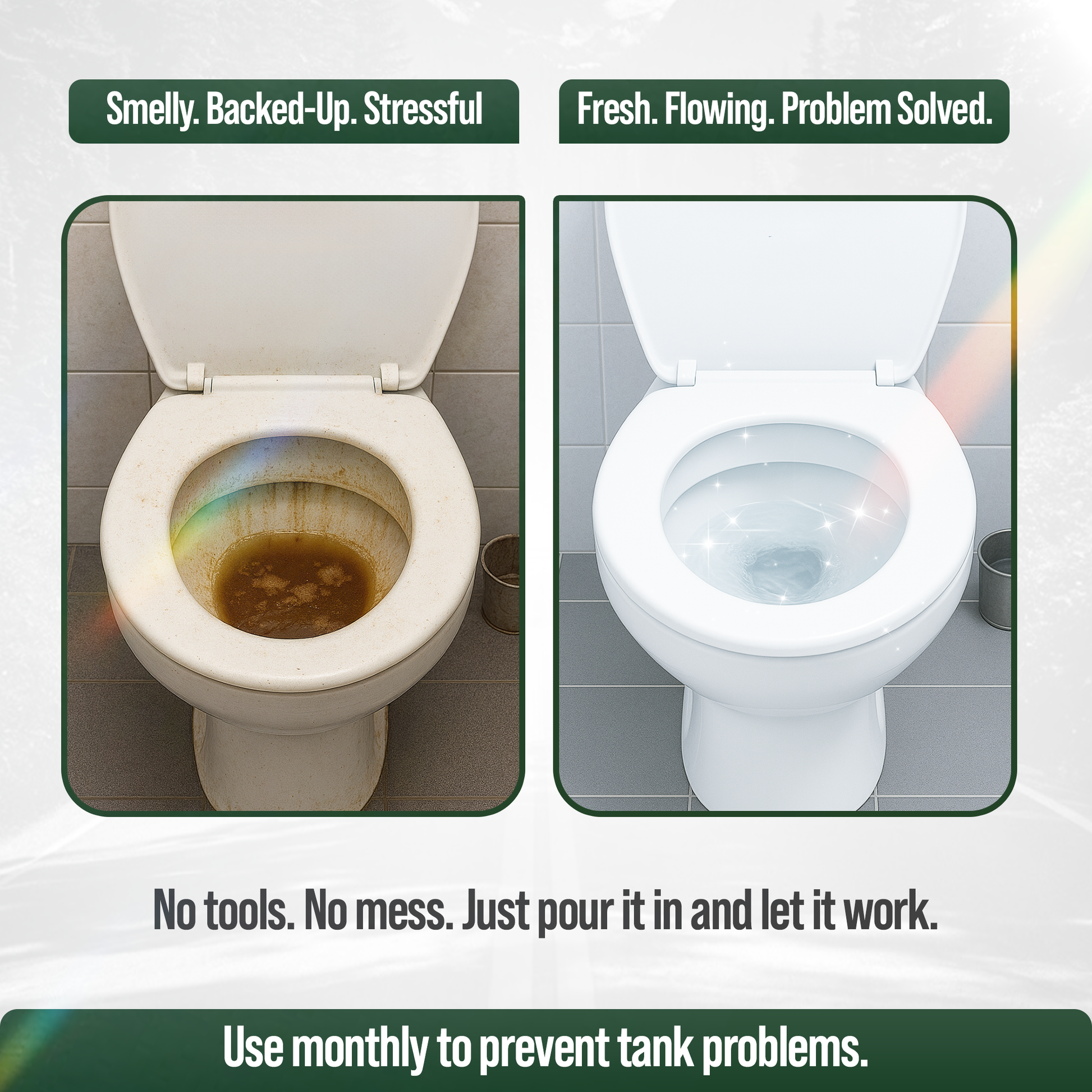 Extra Strength RV Black Tank Uncloger – Fast-Acting Toilet Treatment for Sludge, Waste & Pyramid Plugs – Septic Safe, Made in USA (32 oz)