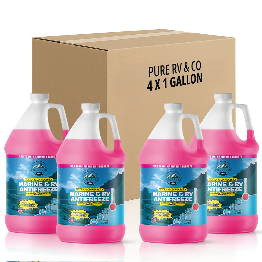 Non‑Toxic RV & Marine Antifreeze –50 °F | Potable-Water Safe Glycerin Formula | Winterize RV, Boat, Pool & Cabin | Lubricates Seals | Made in USA – 32 oz - Pure RV & Co