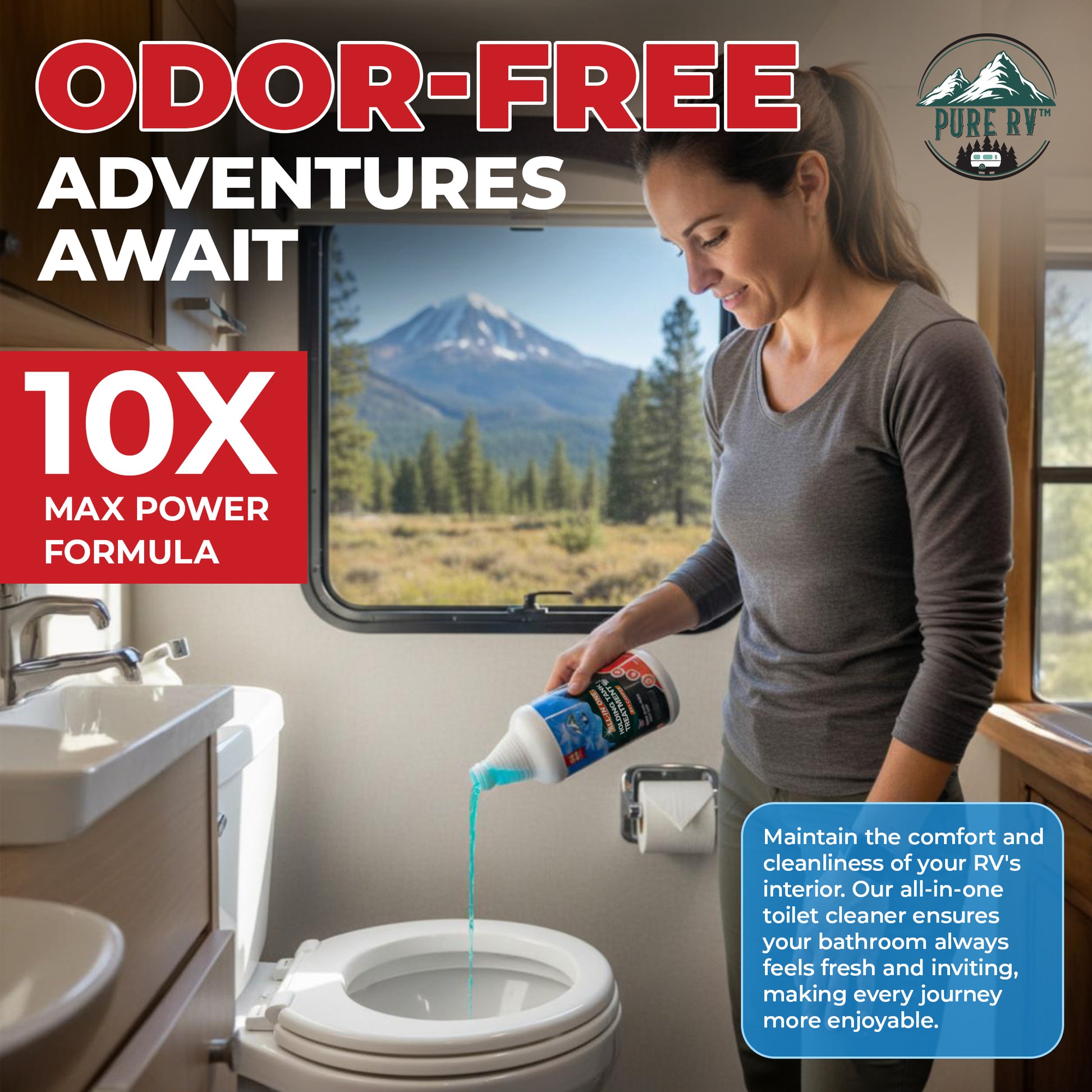 RV High-Performance Black Tank Treatment – Extra-Strength Formula for Waste, Odor & Sensor Reset – Septic Safe, Made in USA – 32 Doses (32 oz)