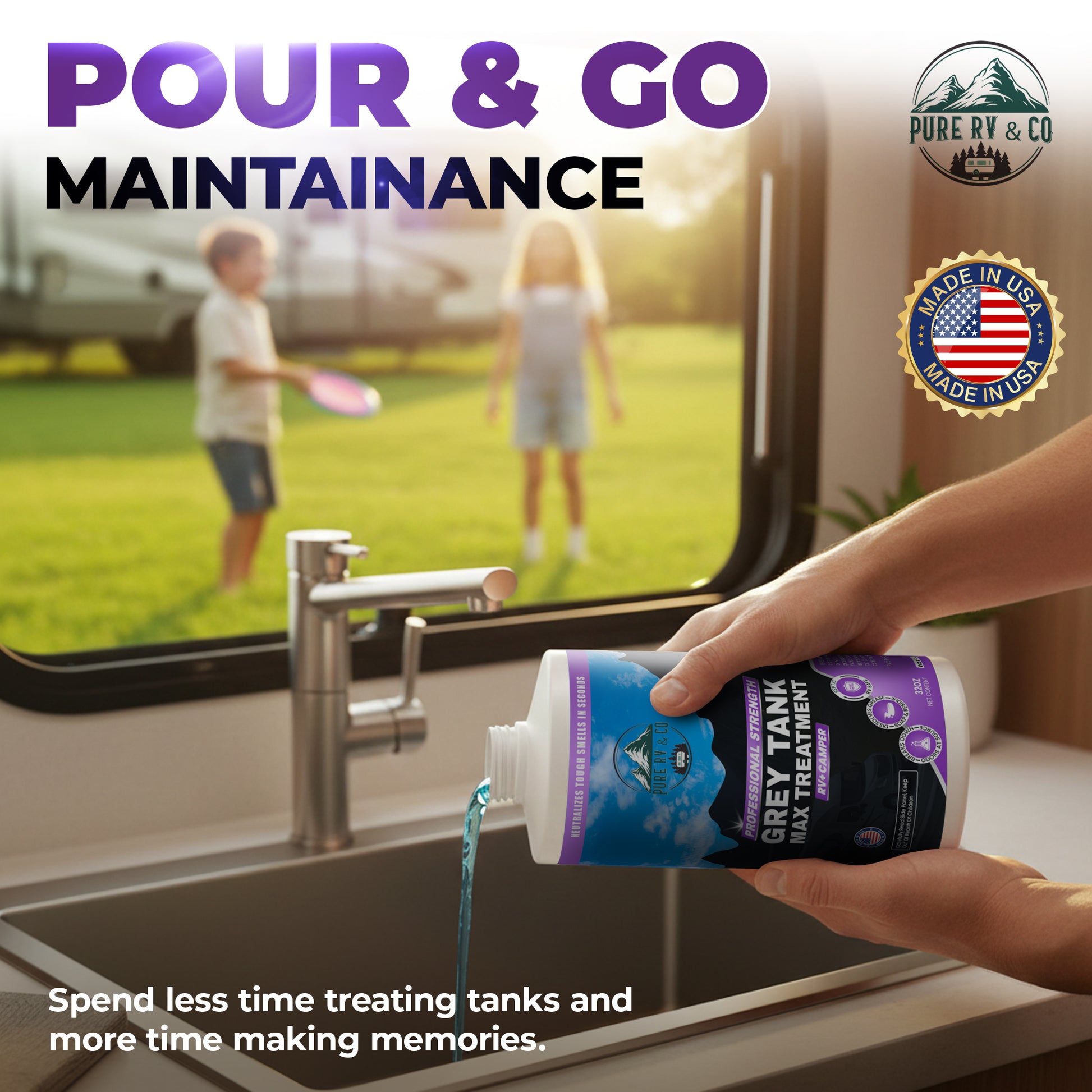 RV Grey Tank Treatment & Digester | Enzymatic Waste & Odor Eliminator for Grey & Black Water