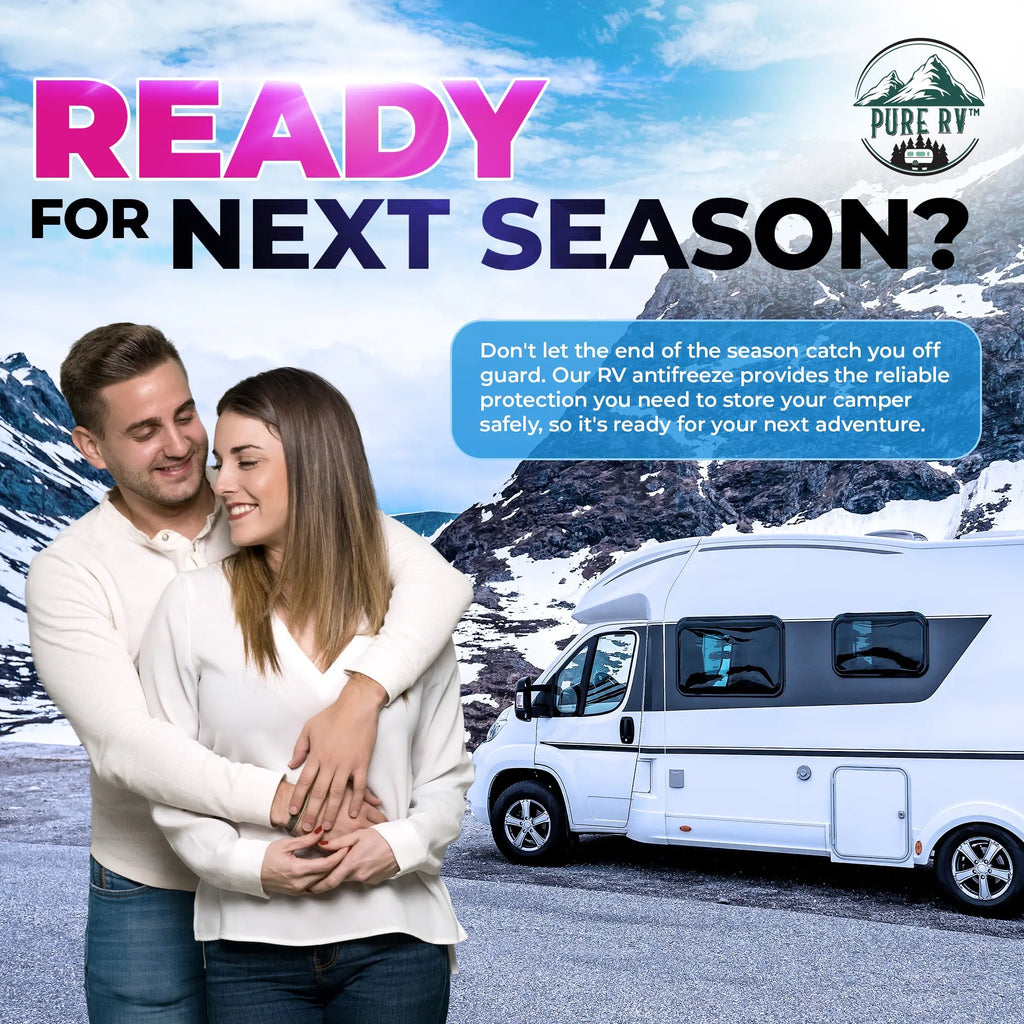 Non‑Toxic RV & Marine Antifreeze –50 °F | Potable-Water Safe Glycerin Formula | Winterize RV, Boat, Pool & Cabin | Lubricates Seals | Made in USA – 32 oz - Pure RV & Co