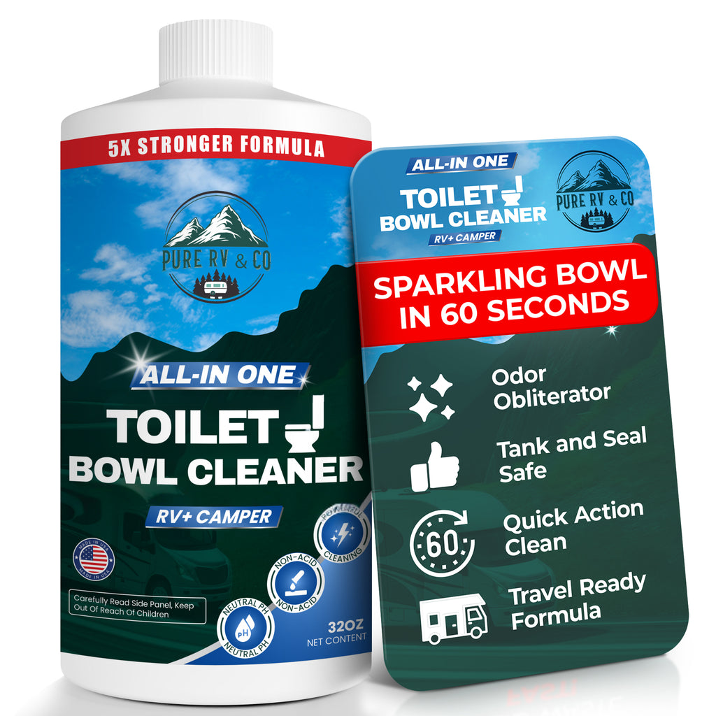 RV Toilet Bowl Cleaner – Easy-Squirt Bottle | 5× Stronger Stain Remover & Odor Eliminator | Sensor-Safe, Septic-Safe (32 oz) - Pure RV & Co