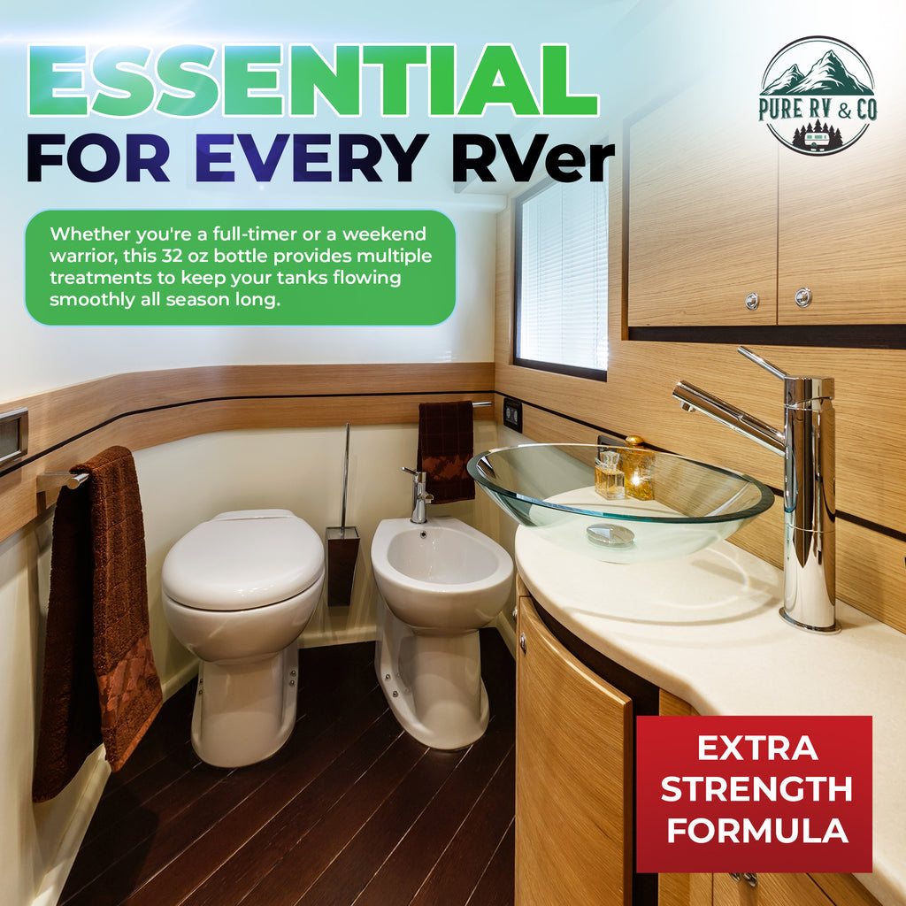 Extra-Strength RV Black Tank Unclogger | Fast-Acting Sludge & Pyramid Plug Dissolver - Pure RV & Co