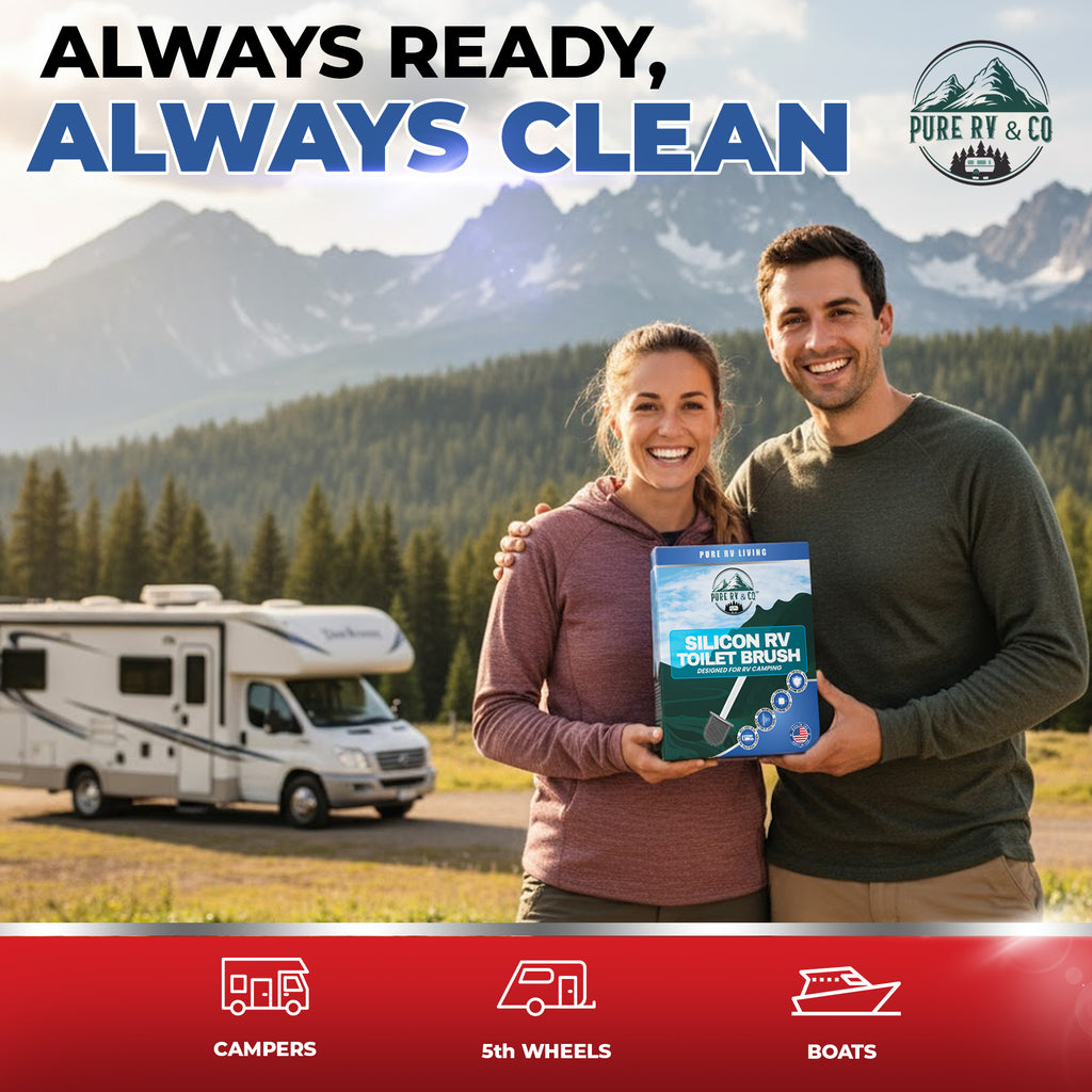 RV & Camper Toilet Brush with Holder | Compact Silicone Bowl Brush – Wall-Mounted & Travel-Ready | Septic-Safe - Pure RV & Co