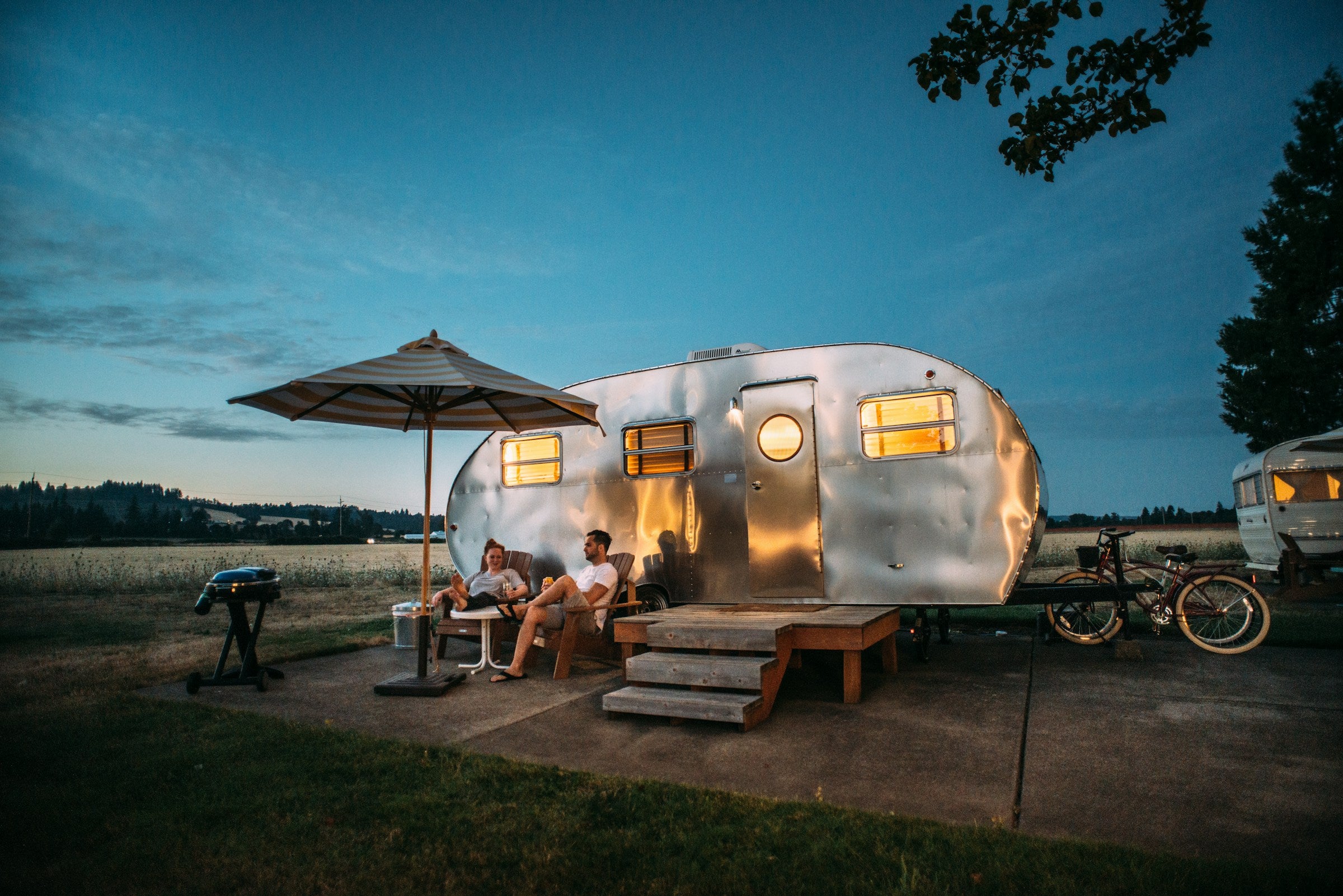 RV on mountain road